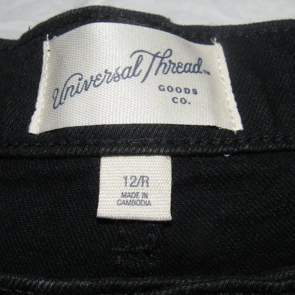 Universal Thread Black High-Rise 90s Cutoff Denim Shorts Size 12